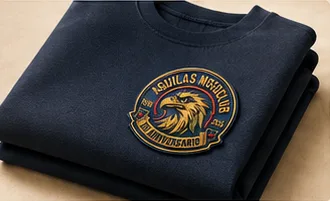 Sudadera azul marino con escudo 3DTI aplicado