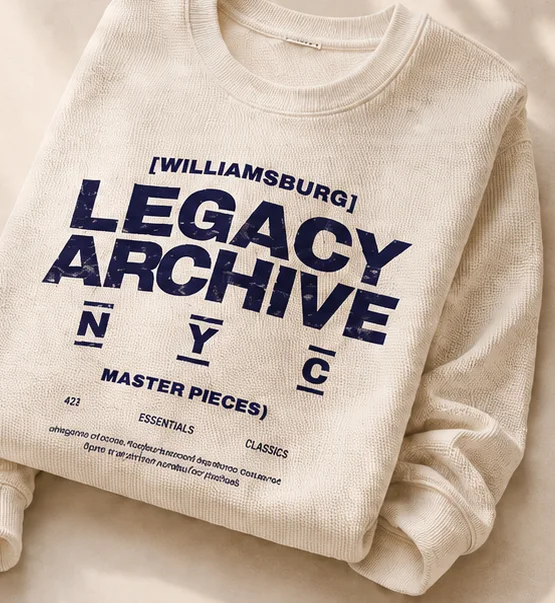 Sudadera crudo Legacy Archive doblada