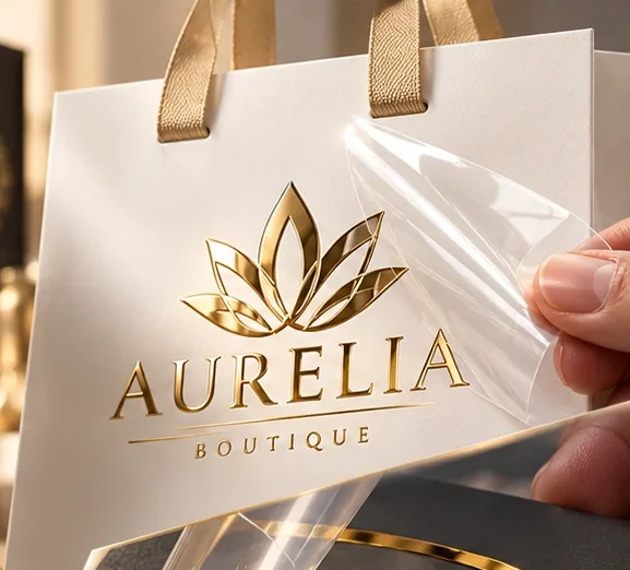 Bolsa de boutique Aurelia con logotipo en Stamping oro