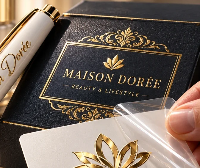 Estuche de regalo Maison Dorée con acabado Stamping
